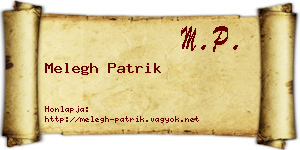 Melegh Patrik névjegykártya